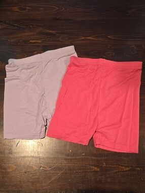 Lot of 2 Girls Modal Cotton Biker Shorts - Pink & Lavender - Size 130
